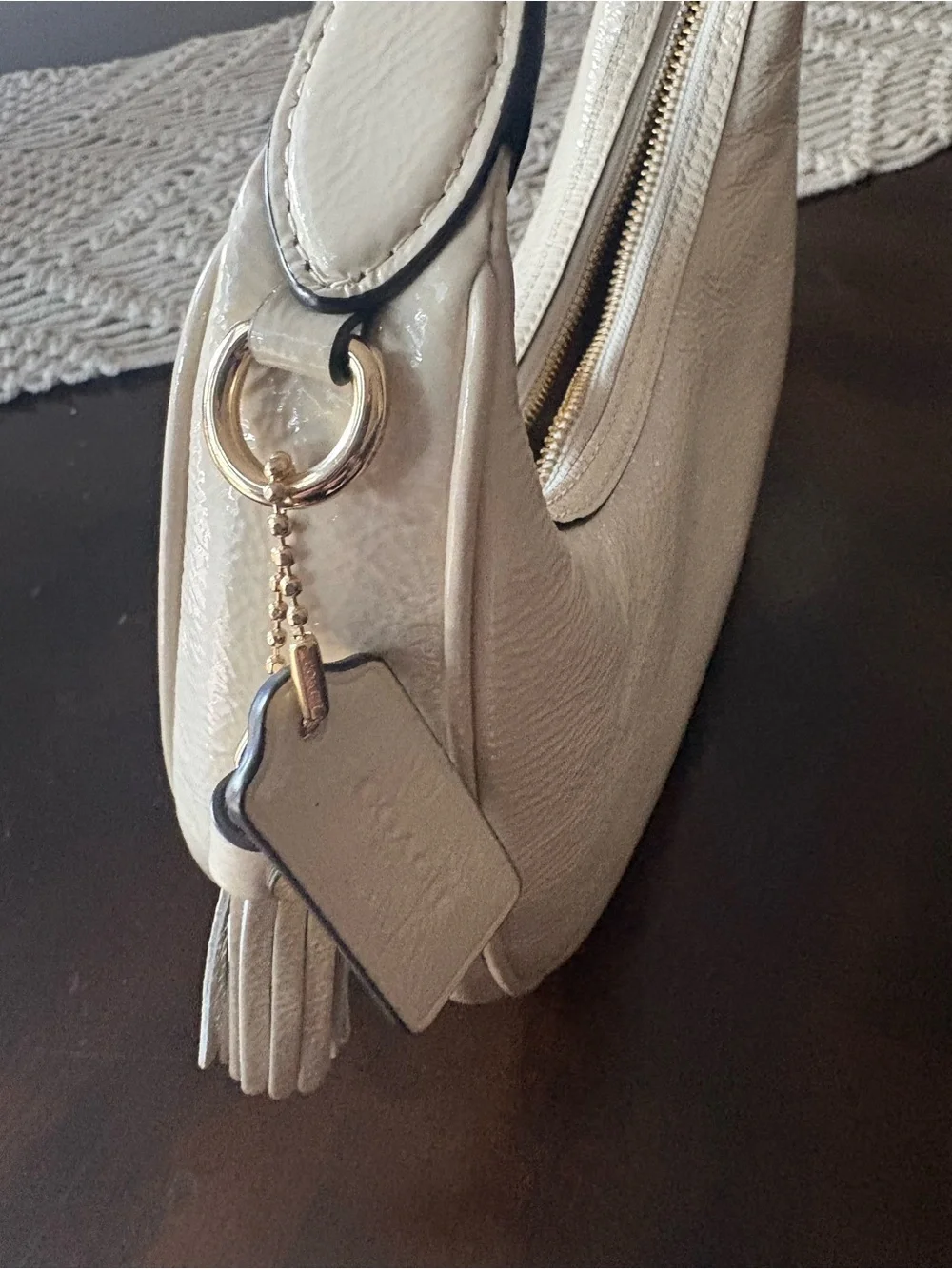 COACH Carmen Mini Bag fast shipping no straps EUC beige color